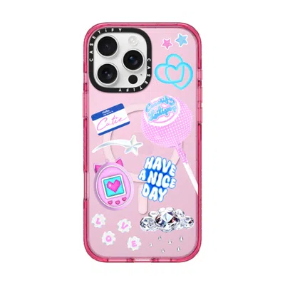 Casetify Iphone 16 Pro Max Case Pink Fizz Impact Case Magsafe Compatible  Y2k Collage