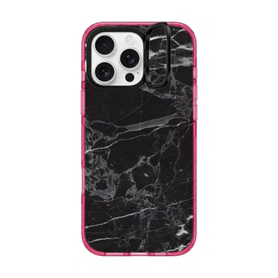 Casetify Iphone 16 Pro Max Case Pink Impact Ring Stand Case Magsafe Compatible  Black Marble