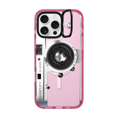 Casetify Iphone 16 Pro Max Case Pink Impact Ring Stand Case Magsafe Compatible  Camera Case - Retro