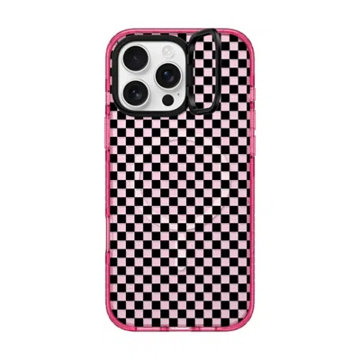 Casetify Iphone 16 Pro Max Case Pink Impact Ring Stand Case Magsafe Compatible  Checker Case