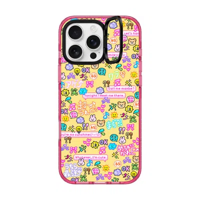 Casetify Iphone 16 Pro Max Case Pink Impact Ring Stand Case Magsafe Compatible  Emoji Paradise