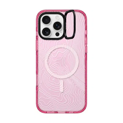 Casetify Iphone 16 Pro Max Case Pink Impact Ring Stand Case Magsafe Compatible  Nature,pattern Topography Map