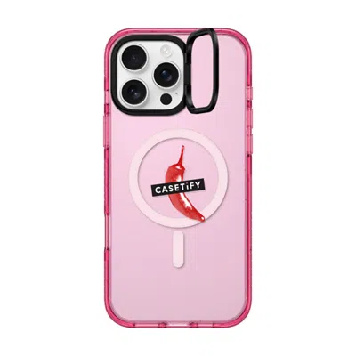 Casetify Iphone 16 Pro Max Case Pink Impact Ring Stand Case Magsafe Compatible  “spicy Hot Pot Only"