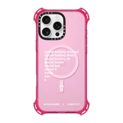 Casetify Iphone 16 Pro Max Case Primrose Pink Bounce Case Magsafe Compatible  Alisha Marie Social Battery Cas