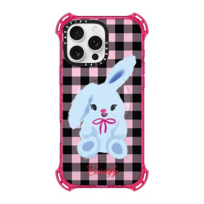 Casetify Iphone 16 Pro Max Case Primrose Pink Bounce Case Magsafe Compatible  Animal,cartoon Bunny With Plaid