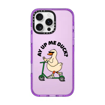 Casetify Iphone 16 Pro Max Case Purple Impact Case  Ay Up Me Duck?