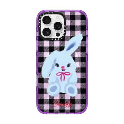 Casetify Iphone 16 Pro Max Case Purple Impact Case Magsafe Compatible  Animal,cartoon Bunny With Plaid