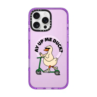 Casetify Iphone 16 Pro Max Case Purple Impact Case Magsafe Compatible  Ay Up Me Duck?
