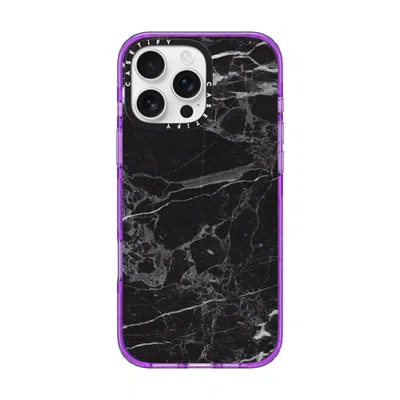 Casetify Iphone 16 Pro Max Case Purple Impact Case Magsafe Compatible  Black Marble