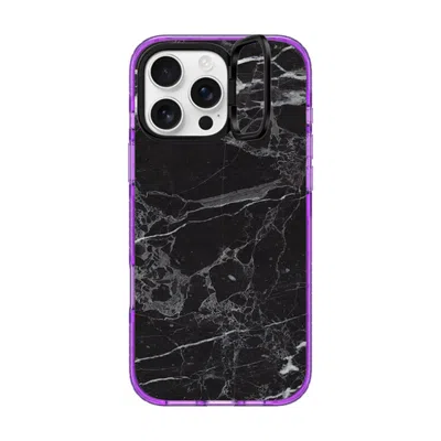 Casetify Iphone 16 Pro Max Case Purple Impact Ring Stand Case Magsafe Compatible  Black Marble