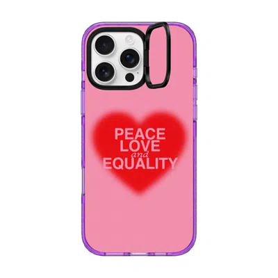 Casetify Iphone 16 Pro Max Case Purple Impact Ring Stand Case Magsafe Compatible  Peace Love And Equality Cas In Pink