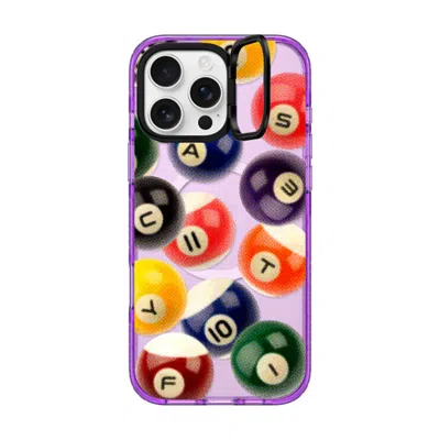 Casetify Iphone 16 Pro Max Case Purple Impact Ring Stand Case Magsafe Compatible  Sport Billiard