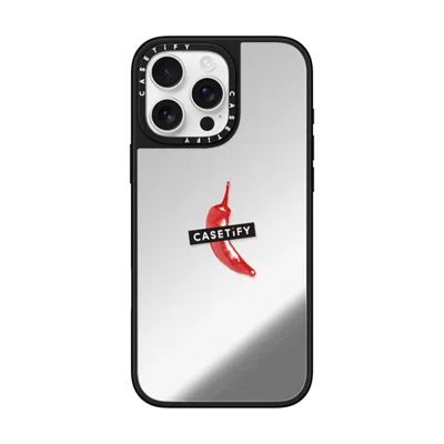 Casetify Iphone 16 Pro Max Case Silver On Black Mirror Case Magsafe Compatible  “spicy Hot Pot Only"