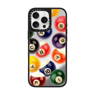 Casetify Iphone 16 Pro Max Case Silver On Black Mirror Case Magsafe Compatible  Sport Billiard