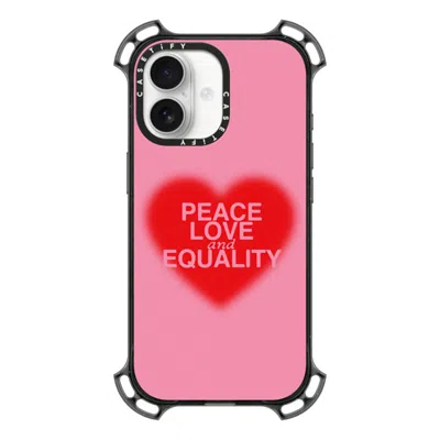 Casetify Iphone 17 Case Black Bounce Case Magsafe Compatible  Peace Love And Equality  In Pink