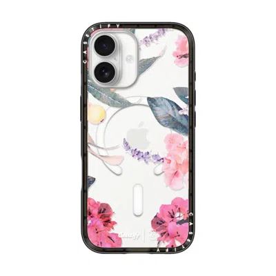 Casetify Iphone 17 Case Black Compact Case Magsafe Compatible  Spring Design #2 - Floral Garden
