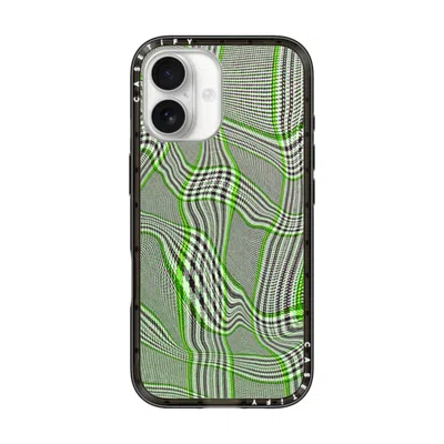 Casetify Iphone 17 Case Black Compact Case Magsafe Compatible  Surrealism Distorted Plaid - Green