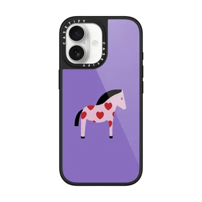 Casetify Iphone 17 Case Black Glaze Case Magsafe Compatible  Pony With Red Heart - Lavender Haze