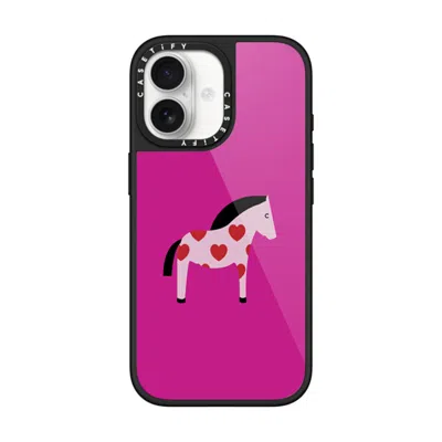 Casetify Iphone 17 Case Black Glaze Case Magsafe Compatible  Pony With Red Heart - Purple Panic