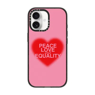 Casetify Iphone 17 Case Black Impact Case Magsafe Compatible  Peace Love And Equality