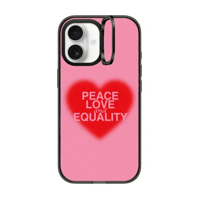 Casetify Iphone 17 Case Black Impact Ring Stand Case Magsafe Compatible  Peace Love And Equality