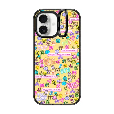Casetify Iphone 17 Case Black Impact Ring Stand Case Magsafe Compatible  Yes Emoji Paradise In Multi