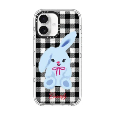 Casetify Iphone 17 Case Clear Impact Clear Case Magsafe Compatible  Animal,cartoon Bunny With Plaid In Transparent