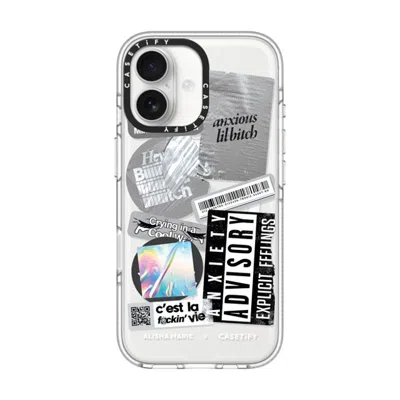 Casetify Iphone 17 Case Clear Impact Clear Case Magsafe Compatible  Anxiety Advisory Sticker Case  In Transparent