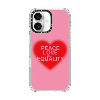 Casetify Iphone 17 Case Clear Impact Clear Case Magsafe Compatible  Peace Love And Equality  In Transparent