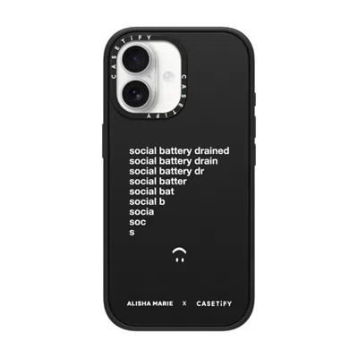 Casetify Iphone 17 Case Matte Black Impact Case Magsafe Compatible  Alisha Marie Social Battery Case