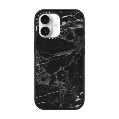 Casetify Iphone 17 Case Matte Black Impact Case Magsafe Compatible  Black Marble