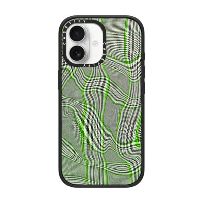 Casetify Iphone 17 Case Matte Black Impact Case Magsafe Compatible  Surrealism Distorted Plaid - Green