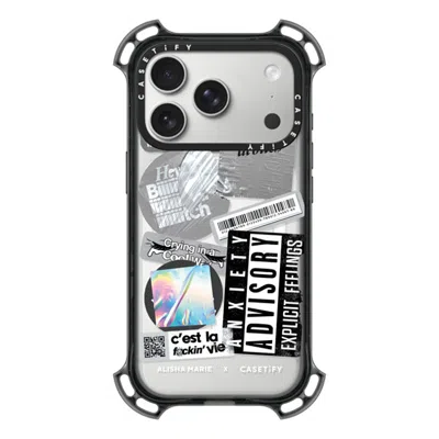Casetify Iphone 17 Pro Case Black Bounce Case Magsafe Compatible  Anxiety Advisory Sticker Case