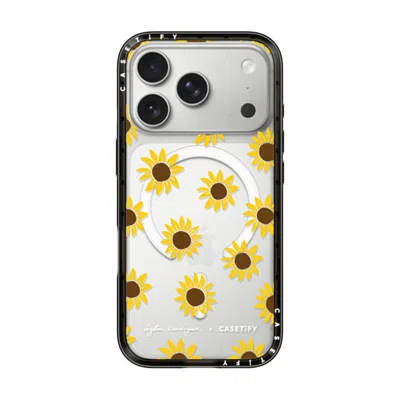 Casetify Iphone 17 Pro Case Black Compact Case Magsafe Compatible  Secret Sunflower