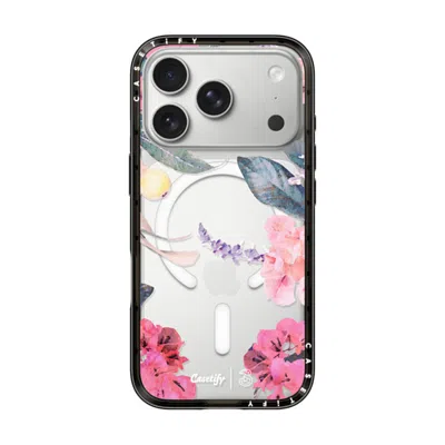 Casetify Iphone 17 Pro Case Black Compact Case Magsafe Compatible  Spring Design #2 - Floral Garden