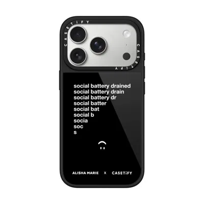 Casetify Iphone 17 Pro Case Black Glaze Case Magsafe Compatible  Alisha Marie Social Battery Case