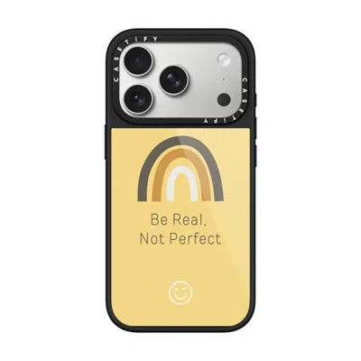 Casetify Iphone 17 Pro Case Black Glaze Case Magsafe Compatible  Be Real, Not Perfect  In Yellow