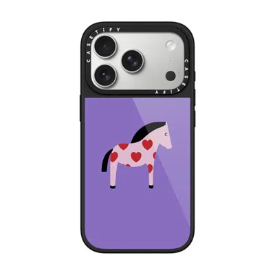 Casetify Iphone 17 Pro Case Black Glaze Case Magsafe Compatible  Pony With Red Heart - Lavender Haze