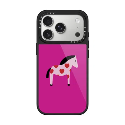 Casetify Iphone 17 Pro Case Black Glaze Case Magsafe Compatible  Pony With Red Heart - Purple Panic