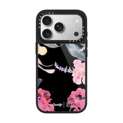 Casetify Iphone 17 Pro Case Black Glaze Case Magsafe Compatible  Spring Design #2 - Floral Garden