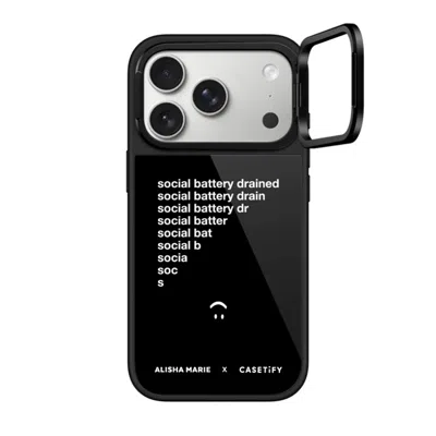 Casetify Iphone 17 Pro Case Black Glaze Ring Stand Case Magsafe Compatible  Alisha Marie Social Battery Case 