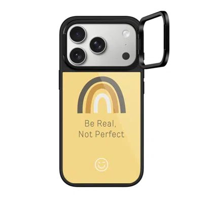Casetify Iphone 17 Pro Case Black Glaze Ring Stand Case Magsafe Compatible  Be Real, Not Perfect  In Yellow