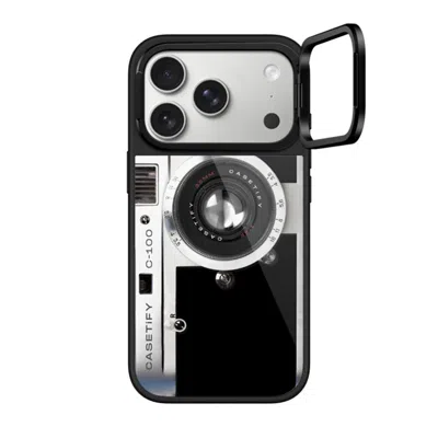 Casetify Iphone 17 Pro Case Black Glaze Ring Stand Case Magsafe Compatible  Camera Case - Retro