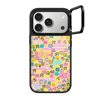 Casetify Iphone 17 Pro Case Black Glaze Ring Stand Case Magsafe Compatible  Emoji Paradise