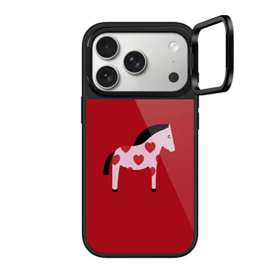 Casetify Iphone 17 Pro Case Black Glaze Ring Stand Case Magsafe Compatible  Pony With Red Heart - Cherry On T