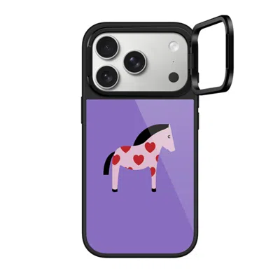 Casetify Iphone 17 Pro Case Black Glaze Ring Stand Case Magsafe Compatible  Pony With Red Heart - Lavender Ha