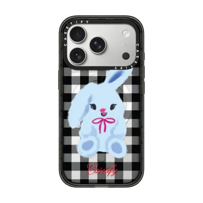 Casetify Iphone 17 Pro Case Black Impact Case Magsafe Compatible  Animal,cartoon Bunny With Plaid