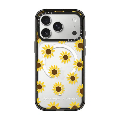 Casetify Iphone 17 Pro Case Black Impact Case Magsafe Compatible  Secret Sunflower