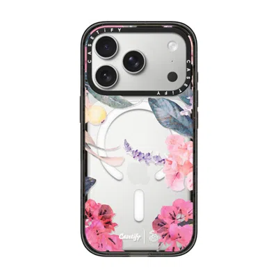Casetify Iphone 17 Pro Case Black Impact Case Magsafe Compatible  Spring Design #2 - Floral Garden
