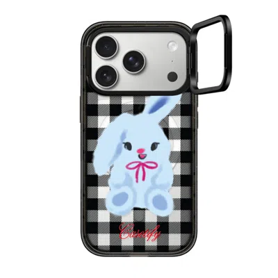 Casetify Iphone 17 Pro Case Black Impact Ring Stand Case Magsafe Compatible  Animal,cartoon Bunny With Plaid